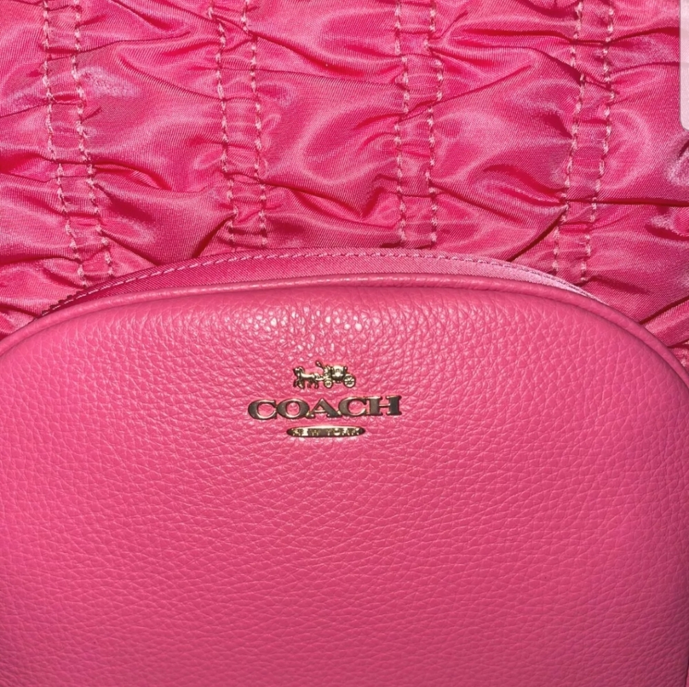 Coach Court Backpack With Ruching Pink Leather - Picture 3 of 8